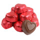 Palmer Milk Chocolate Valentines Hearts, bright red foil wrapped, approx 48 per pound.