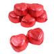 Palmer Milk Chocolate Valentine Hearts, bright red foil wrapped. Approx 48 per pound, perfect for Valentine's Day candy buffets.