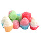 3D Gummy Cupcakes, assorted flavors, pink & white frosting, cupcake wrappers, approx 55 pieces per pound.