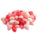 Jelly Belly Valentine jelly beans, red, pink, and white mix, approximately 400 per pound.