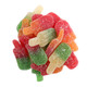 Delicious Gummy Popsicles, vibrant rainbow colors, grape, orange, cherry, lemon, lime. Approx. 90 pieces per pound.