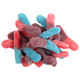 Colorful Trolli Very Berry Gummy Worms, approx. 100 per pound, with red, blue, purple raspberry, strawberry, blackberry flavors.