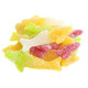 Vegan Gummy Sour Sharks, approx 55 per pound. Green, yellow, orange, red, fruit flavored, sour vegan shark gummies.