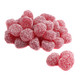 Vegan Sour Cherry Dots, round red gummy candy, tangy and sour, approx 245 pieces per pound.