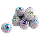 Assorted color Halloween Googly Eyes chocolatey crisp balls, individually foil wrapped. Approx 100 per pound.