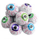 Halloween Googly Eyes Chocolatey Crisp Balls, assorted colors, individually foil-wrapped, approx 100 per pound.