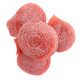Vibrant red, sour, sugar-dusted strawberry rolled belts. Tangy gummy candy, approx 12 rolls/lb.