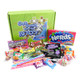 1970s Old Fashioned Candy Box with over 50 colorful retro candies like Blowpops, Nerds, Pop Rocks, Laffy Taffy.