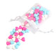Baby blue, pink, and white candy hearts, approx. 800 per pound, perfect for baby shower buffets or favors.