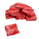 Vibrant red Strawberry Shortcake Taffy, chewy square pieces. Approx 45 per pound, Stichler Products.