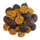Fall Dark Chocolate Nonpareils, 130+ rich, smooth discs with festive yellow, orange, brown nonpareils. Made in USA.