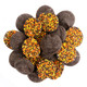 Fall Milk Chocolate Nonpareils, 130 pieces, yellow, orange, brown sprinkles, USA made, Fall, Halloween candy.