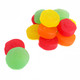Zachary Juju Coins, assorted 1-inch fruit candies, red cherry, orange, yellow lemon, green lime, dollar symbols.