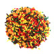Festive Fall Sprinkles, orange, red, brown, yellow, green blend with mini pumpkin shapes for baking.