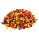 Mini Fall Leaves Sprinkles, vibrant assortment of red, orange, yellow sprinkles shaped like tiny leaves, for baking.