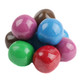Rainbow-colored, round, candy coated Tootsie Rolls, approx. 65 per pound.
