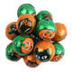 Creamy milk chocolate Halloween balls, bright foils of owls, witches, cats, Jack-O-Lanterns. Approx 80 per pound.