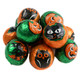Milk chocolate Halloween balls, bright foils with owls, witches, cats, Jack-O-Lanterns. Approx 80 per lb.