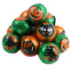 80 per lb 3/4 inch milk chocolate Halloween balls in bright foils with owls, witches, cats, Jack-O-Lanterns.