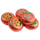 Orange jack-o-lantern foil-wrapped Madelaine Milk Chocolate Pumpkin Wafers, bite-sized Halloween candy, approx. 62 per pound.