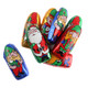 Mini milk chocolate Santas & Elves, approx 50pc per lb, individually foil-wrapped with bright smiling faces.