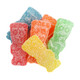 Big unwrapped Sour Patch Kids, colorful red, green, orange, yellow sour sweet gummy candy.