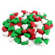 Red, Green, White mini Christmas bell pressed candy, approx 625 pieces per pound. Great for Christmas candy dishes.