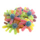 Adorable sour gummy octopuses in vibrant rainbow colors, approximately 64 per pound.