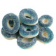 Kervan Blue Raspberry Gummy Rings, bright blue and white candy, approx 55 pieces per pound.