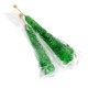 12 individually wrapped crystal green rock candy sticks, 6 inches, apple flavor, for St. Patrick's Day.