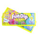 24 Fun Dip Sour packs, vibrant red Strawberry, green Watermelon, & Tartastic Mystery powdered candy. Dipping sticks included.