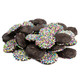 Creamy dark chocolate Easter nonpareil discs, topped with festive pastel sprinkles. Approx 130 candies per pound.