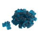 Bright blue raspberry gummy bears, approx 125 per pound. Tangy sweet blue candy for snacking, events, and baby showers.