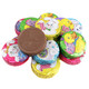 Palmer Bunny Munny Double Crisp Chocolate Coins, approx 48 per pound, festive colorful Easter bunny wrappers.