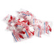 Individually wrapped Red Bird Peppermint Puffs, white and red candy, refreshing minty taste, approx 65 per pound.