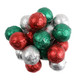 Palmer Christmas milk chocolate foiled balls, 90 count, red, green, silver wrappers, made in USA.