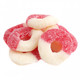 Sweet Cherry Gummy Rings, red, chewy, sugar-dusted. Approx. 60 pieces per pound, fruity cherry flavor.