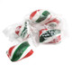 Red, white, and green Christmas mints. Individually wrapped peppermint hard candies, approximately 90 per pound.