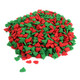 Red and green Christmas tree shaped sprinkles for festive holiday cookies, cupcakes, and desserts.