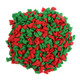 Red and green Christmas tree shaped sprinkles, ideal for festive holiday cookies, cupcakes, and desserts.