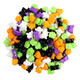 Brightly colored tart Halloween pressed candy mix, jack o' lanterns, bats, ghosts, spiders, cats shapes.
