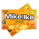 Front view of a single 0.78oz pocket-sized Mike and Ike Orange box, highlighting the classic logo and vibrant orange branding