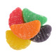 Assorted chewy rainbow fruit slices candy, lemon, orange, grape, cherry, lime, approx 32 slices per pound.
