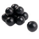 Shiny black foil-wrapped milk chocolate balls, 3/4 inch diameter, approx 60 per pound.