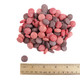 Bright pink Razzles Berry Mix bulk candy and gum, unwrapped. Approx 360 pieces per pound, raspberry, blueberry, strawberry.
