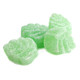 Refreshing Zachary Spearmint Leaves, vibrant green sugar-sanded jelly candies, approx 32 pieces per pound.