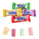 unwrapped mango, grape, strawberry, and green apple Hi-Chew candies showcasing their soft chewy texture and classic white centers