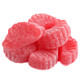Vibrant red, sugar-coated cherry jelly slices. Approx 35 delicious sweet cherry candy pieces per pound, bulk.