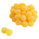 Round, peach-colored, sugar-coated Vegan Sour Peach Gummy Dots, approx 245 per pound, by Gerrit Verburg.