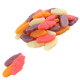Vibrant tropical Swedish Fish chewy candy, pina colada, beachy punch, passion fruit flavors. Approx 170 fish per pound.